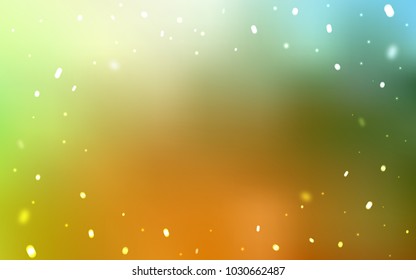 Light Green, Yellow vector layout with bright snowflakes. Modern geometrical abstract illustration with crystals of ice. The pattern can be used for new year leaflets.