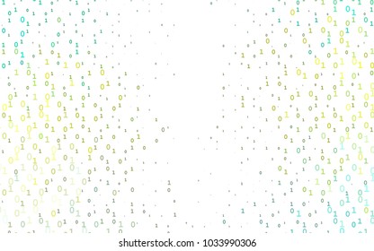 Light Green, Yellow vector layout with algebra elements. Shining colorful illustration with isolated Digit signs. The pattern can be used as ads, poster, banner for books.