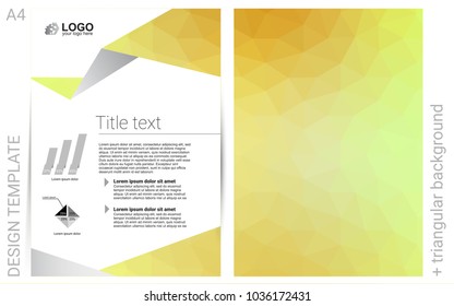 Light Green, Yellow vector  layout for Leaflets. Abstract booklet on colored background with gradient. The pattern can be used for any ad, booklets.
