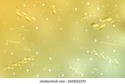 Light Green, Yellow vector layout with festival confetti. Modern geometrical abstract illustration with carnival ribbons. The template can be used as a background for postcards.