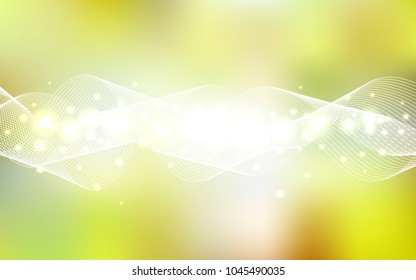 Light Green, Yellow vector layout with festival confetti. Beautiful colored illustration with ribbon in celebration style. New design for ad, poster, banner of your Party.