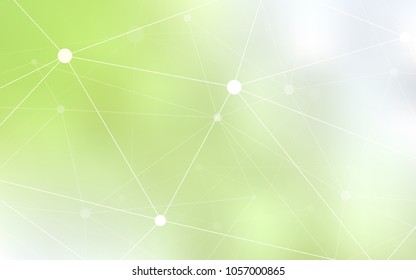 Light Green, Yellow vector layout with circles, lines. Glitter abstract illustration with connection of triangle structure. Pattern can be used as texture of wallpapers.