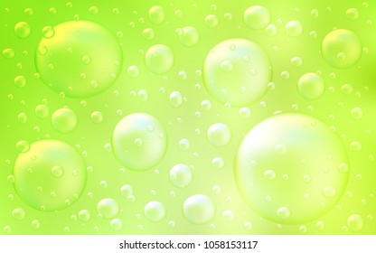 Light Green, Yellow vector layout with circle shapes. Blurred decorative design in abstract style with bubbles. Pattern can be used as texture of water, rain drops.