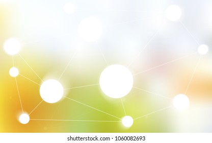 Light Green, Yellow vector layout with circles, lines. Modern abstract colorful illustration with spheres and lines. Pattern can be used as texture of wallpapers.