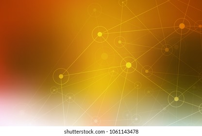 Light Green, Yellow vector layout with circles, lines. Decorative design in abstract style with triangle structure. Pattern can be used for futuristic ad, booklets.