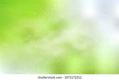 Light Green, Yellow vector layout with cosmic stars. Blurred decorative design in simple style with galaxy stars. Pattern for astronomy websites.