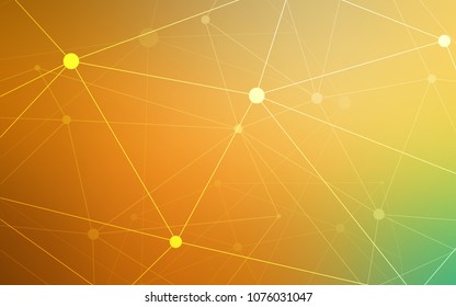 Light Green, Yellow vector layout with circles, lines. Design with connection of dots and lines on colorful background. Pattern can be used for futuristic ad, booklets.