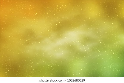 Light Green, Yellow vector layout with cosmic stars. Modern abstract illustration with Big Dipper stars. Template for cosmic backgrounds.