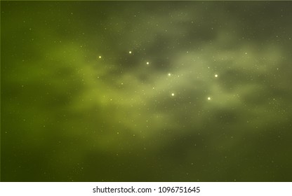 Light Green, Yellow vector layout with cosmic stars. Modern abstract illustration with Big Dipper stars. Template for cosmic backgrounds.