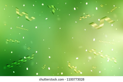 Light Green, Yellow vector layout with festival confetti. Confetti on blurred abstract background with colorful gradient. The template can be used as a background for postcards.