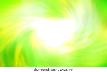 Light Green, Yellow vector layout with cosmic stars. Blurred decorative design in simple style with galaxy stars. Template for cosmic backgrounds.