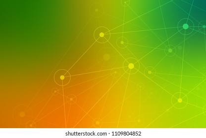 Light Green, Yellow vector layout with circles, lines. Colorful illustration with circles and lines in futuristic style. Completely new template for your brand book.