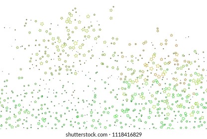 Light Green, Yellow vector layout with bright stars. Modern geometrical abstract illustration with stars. The pattern can be used for new year ad, booklets.