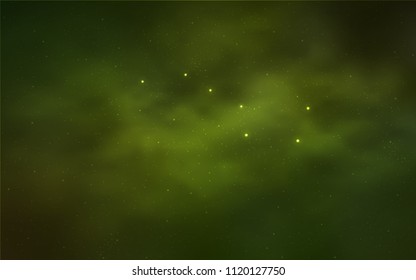 Light Green, Yellow vector layout with cosmic stars. Modern abstract illustration with Big Dipper stars. Smart design for your business advert.