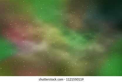 Light Green, Yellow vector layout with cosmic stars. Shining illustration with sky stars on abstract template. Smart design for your business advert.