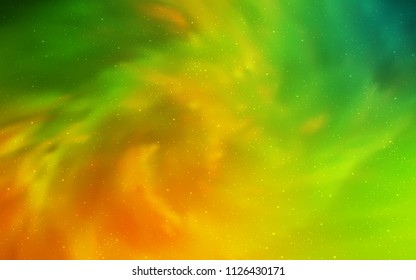 Light Green, Yellow vector layout with cosmic stars. Modern abstract illustration with Big Dipper stars. Pattern for futuristic ad, booklets.