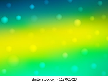 Light Green, Yellow vector layout with circle shapes. Glitter abstract illustration with blurred drops of rain. The pattern can be used for aqua ad, booklets.
