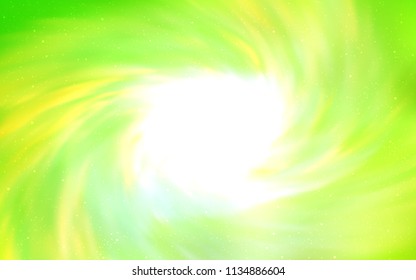 Light Green, Yellow vector layout with cosmic stars. Blurred decorative design in simple style with galaxy stars. Pattern for astronomy websites.