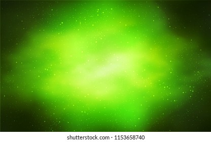 Light Green, Yellow vector layout with cosmic stars. Glitter abstract illustration with colorful cosmic stars. Pattern for astronomy websites.