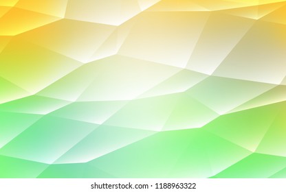 Light Green, Yellow vector layout with lines, triangles. Glitter abstract illustration with triangular shapes. Smart design for your business advert.