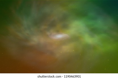 Light Green, Yellow vector layout with cosmic stars. Shining colored illustration with bright astronomical stars. Best design for your ad, poster, banner.