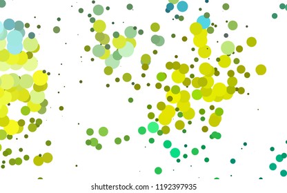 Light Green, Yellow vector layout with circle spots. Modern abstract illustration with colorful water drops. Template for your brand book.