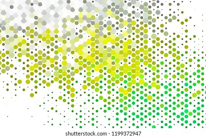 Light Green, Yellow vector layout with circle spots. Blurred decorative design in abstract style with bubbles. Pattern for beautiful websites.
