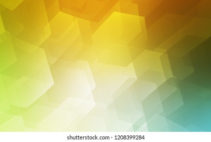 Light Green, Yellow vector layout with hexagonal shapes. Illustration of colored hexagons on white surface. Pattern for texture of wallpapers.