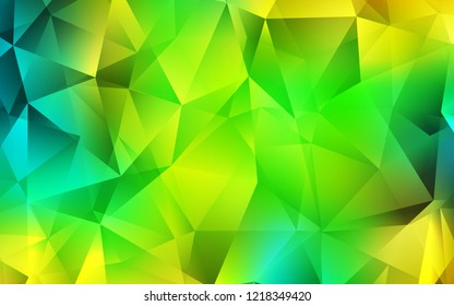 Light Green, Yellow vector layout with lines, triangles. Triangles on abstract background with colorful gradient. Smart design for your business advert.