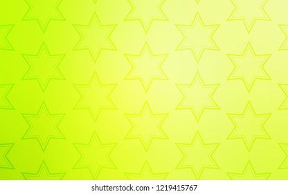Light Green, Yellow vector layout with bright stars. Decorative illustration with stars on abstract template. Template for sell phone backgrounds.
