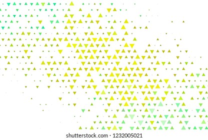 Light Green, Yellow vector layout with lines, triangles. Beautiful illustration with triangles in nature style. Smart design for your business advert.