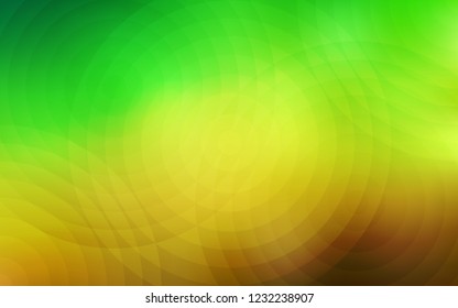 Light Green, Yellow vector layout with circle shapes. Blurred decorative design in abstract style with bubbles. Pattern can be used for beautiful websites.