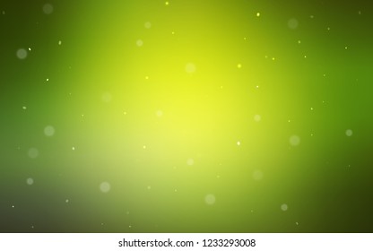 Light Green, Yellow vector layout with circle shapes. Beautiful colored illustration with blurred circles in nature style. Pattern can be used for futuristic ad, booklets.