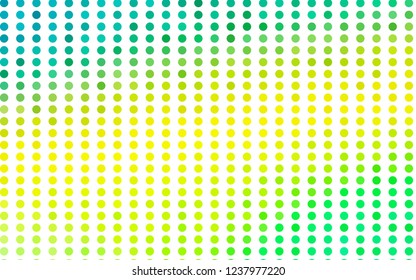 Light Green, Yellow vector layout with circle shapes. Illustration with set of shining colorful abstract circles. Pattern of water, rain drops.