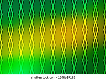 Light Green, Yellow vector layout with lines, rectangle. Glitter abstract illustration with colorful lines, rhombuses. Smart design for your business advert.