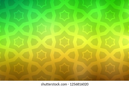 Light Green, Yellow vector layout with bright stars. Decorative illustration with stars on abstract template. Pattern for new year ad, booklets.