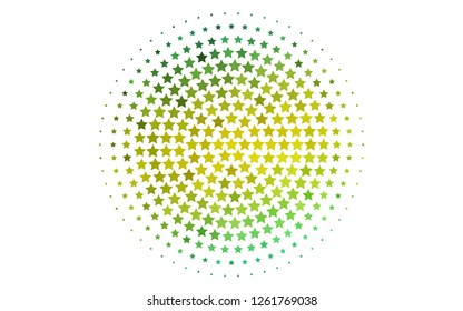 Light Green, Yellow vector layout with bright stars. Decorative shining illustration with stars on abstract template. The pattern can be used for wrapping gifts.
