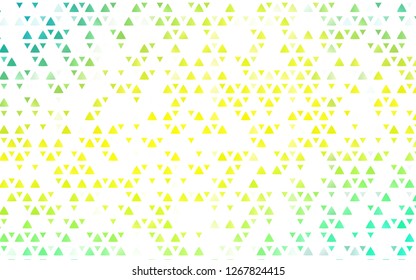 Light Green, Yellow vector layout with lines, triangles. Decorative design in abstract style with triangles. Pattern can be used for websites.
