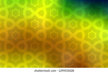 Light Green, Yellow vector layout with bright stars. Shining colored illustration with stars. Pattern for wrapping gifts.