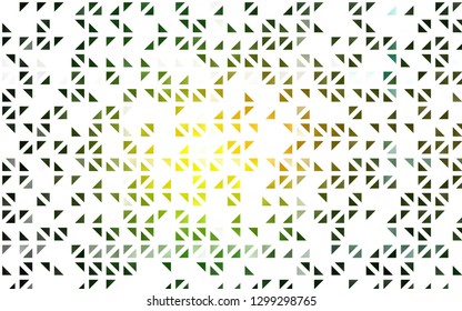 Light Green, Yellow vector layout with lines, triangles. Glitter abstract illustration with triangular shapes. Modern template for your landing page.