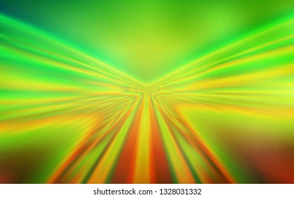 Light Green, Yellow vector layout with curved lines. Modern gradient abstract illustration with bandy lines. Template for cell phone screens.