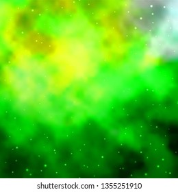 Light Green, Yellow vector layout with bright stars. Blur decorative design in simple style with stars. Pattern for wrapping gifts.