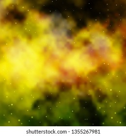 Light Green, Yellow vector layout with bright stars. Blur decorative design in simple style with stars. Theme for cell phones.