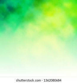 Light Green, Yellow vector layout with cloudscape. Gradient illustration with colorful sky, clouds. Template for websites.