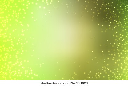 Light Green, Yellow vector layout with cosmic stars. Shining illustration with sky stars on abstract template. Template for cosmic backgrounds.