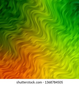 Light Green, Yellow vector layout with circular arc. Colorful abstract illustration with gradient curves. Best design for your posters, banners.