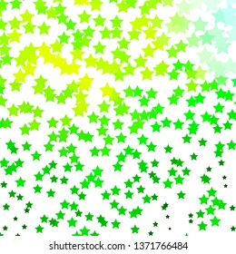 Light Green, Yellow vector layout with bright stars. Colorful illustration with abstract gradient stars. Best design for your ad, poster, banner.