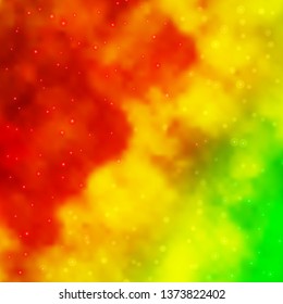 Light Green, Yellow vector layout with bright stars. Shining colorful illustration with small and big stars. Pattern for websites, landing pages.