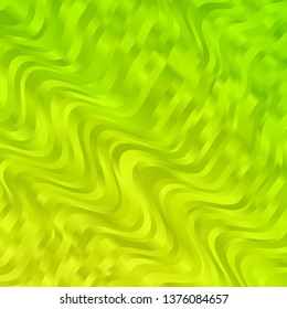 Light Green, Yellow vector layout with circular arc. Colorful abstract illustration with gradient curves. Template for cellphones.