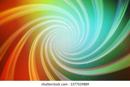 Light Green, Yellow vector layout with cosmic stars. Shining illustration with sky stars on abstract template. Best design for your ad, poster, banner.